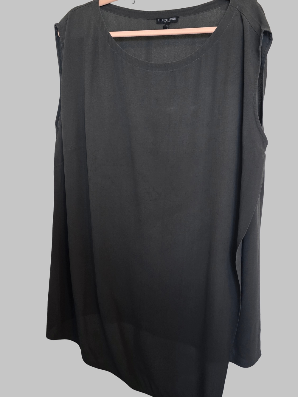 Eileen Fisher Charcoal Black Sleeveless Round-Neck Camisole